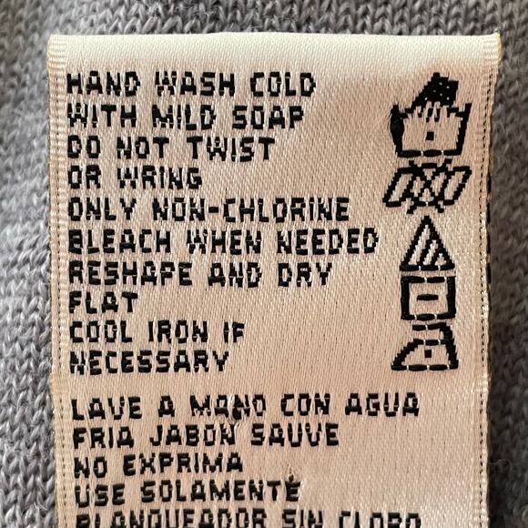 Kathie Lee Ramie Wool Blend Gray Floral Print Cardigan Button Front Size 26/28W - Picture 7 of 7